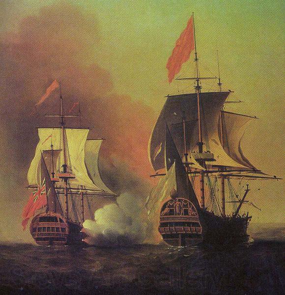 Samuel Scott Capture of the Spanish Galleon Nuestra Senora de Cavagonda by the British ship Centurion during the Anson Expedition France oil painting art